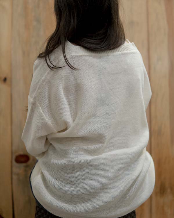 White Oversized V Neck Sweater