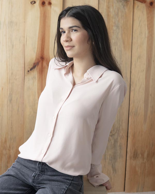 Camisa con botones Rosa